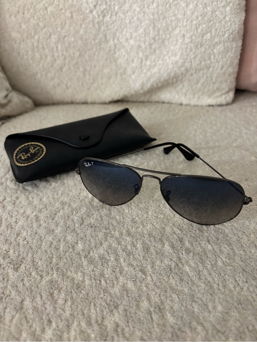 Ray-Ban 3025 Aviator Large Metal Black Gunmetal Polarized Made in Italy